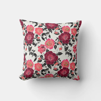 Elegant Maron Rosa Burgundy Ro Flower Kudde