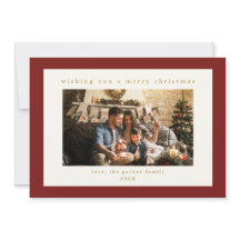 Elegant Maroon Anpassningsbar Photo jul-Helgdag