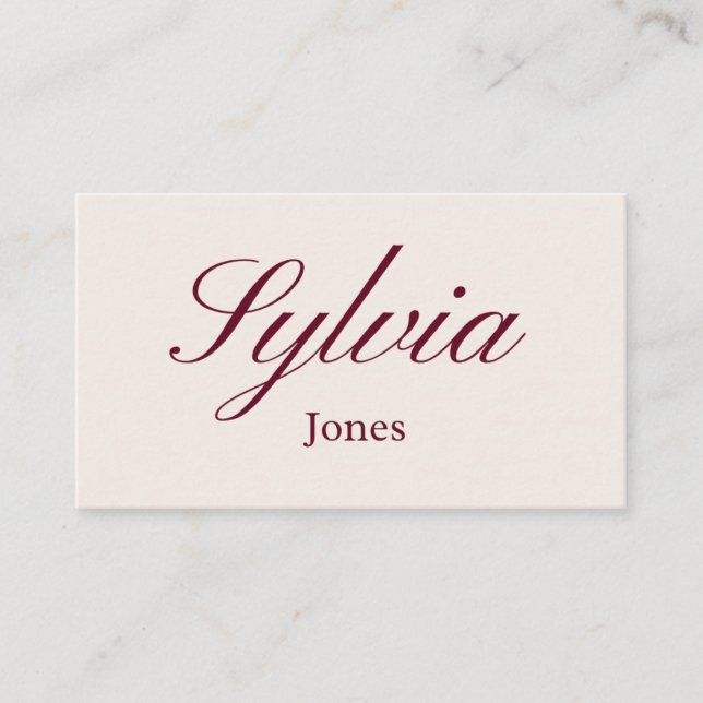 Elegant maroon beige wedding flat place cards placeringskort (Framsida)