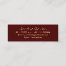 Elegant Maroon & Guld Flourish Contact Card