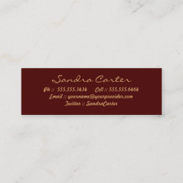 Elegant Maroon & Guld Flourish Contact Card