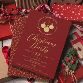 Elegant Maroon Guld Glitter, utandningstjuren Part Inbjudningar