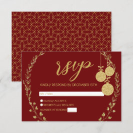 Elegant Maroon Guld Glitter, utandningstjuren Part OSA Kort