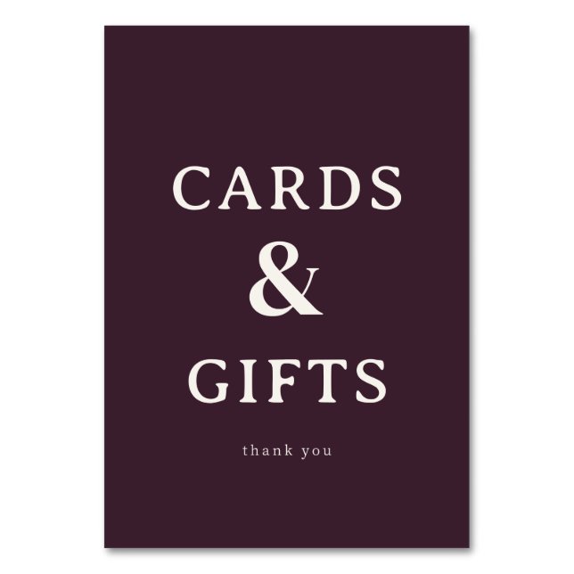 Elegant Maroon Serif Gratitude Card Bordsnummer (Framsidan)