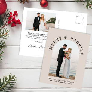 Elegant Married Merry Arch Photo jul Helg Vykort