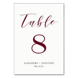 Elegant Marsala Bordsnummer