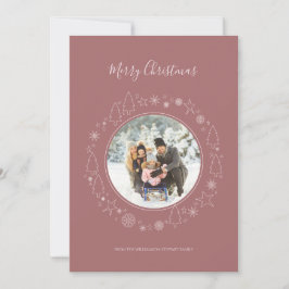 Elegant Marsala Rosa Helgdag för andningsskydd för Julkort