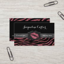 Elegant Marsala Zebra Glitter Kiss Cosmetolog