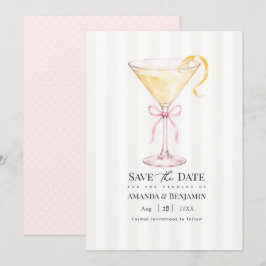 Elegant Martini Cocktail Blush Rosa Bröllop Spara Datumet
