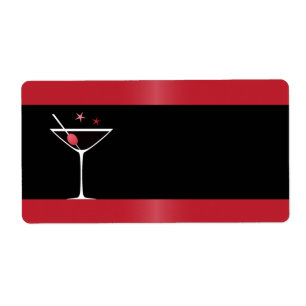 Elegant martini cocktaildrink glass röd svart fraktsedel