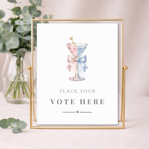 Elegant Martini Könsbestämning Rösta här Poster