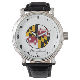 Elegant Maryland Watch & Maryland Flagga / USA Armbandsur