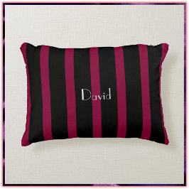Elegant Masculine Black Stripe Prydnadskudde