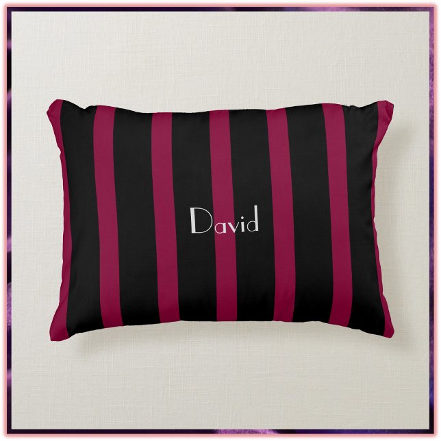 Elegant Masculine Black Stripe Prydnadskudde (Skapare uppladdad)
