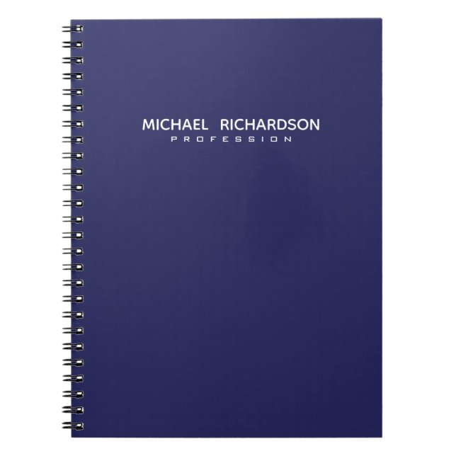 Elegant Masculine Blue White Personlig bärbar dato Anteckningsbok (Framsidan)