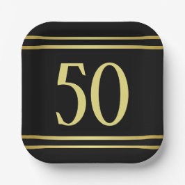 Elegant Masculine Guld & Black Birthday