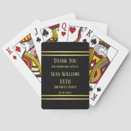 Elegant Masculine Guld & Black Birthday Casinokort