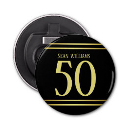 Elegant Masculine Guld & Black Birthday Flasköppnare