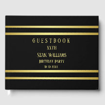 Elegant Masculine Guld & Black Birthday