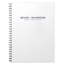 Elegant Masculine White Blue-Personlig bärbar dato Anteckningsbok