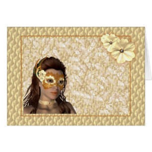 Elegant Mask Dam Hälsningskort