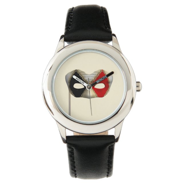 Elegant maskeradmask Karnevals festkonst Armbandsur (Framsida)