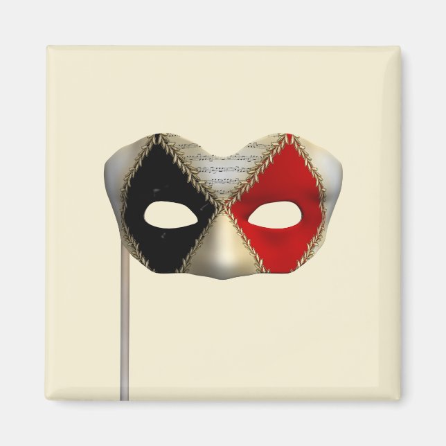 Elegant maskeradmask Karnevals festkonst Magnet (Framsidan)