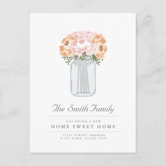 Elegant Mason Burk Flytta Announcement Meddelande Vykort (Framsida)