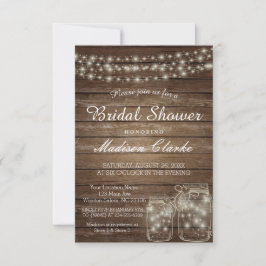Elegant Mason Burk Rustic Wood Möhippa Card Inbjudningar