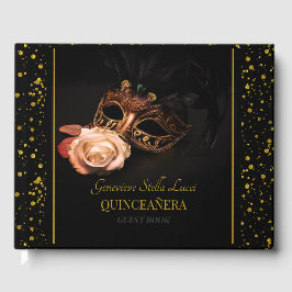 Elegant Masquerad och Vit ros Gästböcker