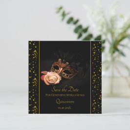 Elegant Masquerad och Vit ros Spara Datumet