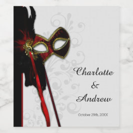 Elegant Masquerad Vinflaska Etikett