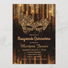 Elegant MasqueraQuinceañera 15:e födelsedagen Inbjudningar