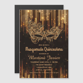 Elegant MasqueraQuinceañera 15:e födelsedagen Magnetisk Inbjudningskort