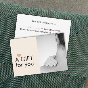 Elegant Massage Therapist Photo Pastel Guld Heart