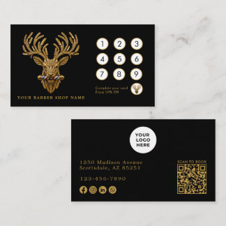 Elegant Master Barber Shop Guldhjort Frisör Lojalitetskort