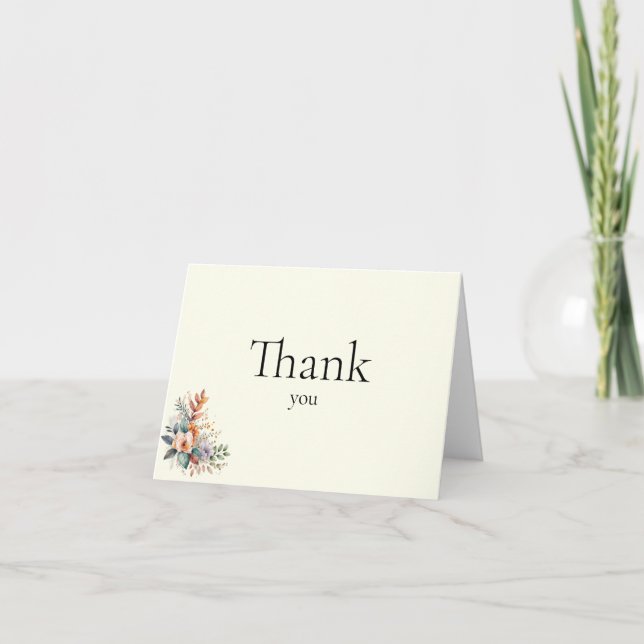 Elegant Matching Wedding Thank You Card Tack Kort (Framsida)