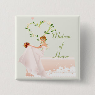 Elegant Matron of Honor Button Knapp