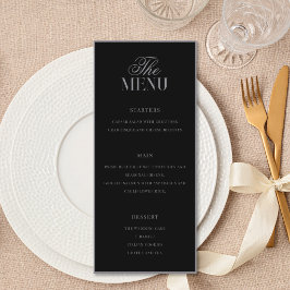 Elegant Matte Black Old Money Wedding Meny