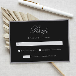 Elegant Matte Black Old Money Wedding OSA Kort