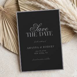 Elegant Matte Black Old Money Wedding Spara Datumet