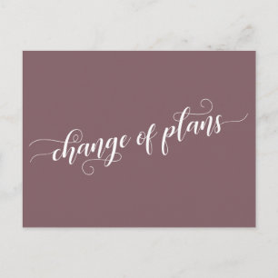 Elegant Mauve Ändring av planer som skjutits upp B Vykort