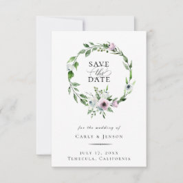 Elegant Mauve Blommigt WAN Spara datum Meddelande