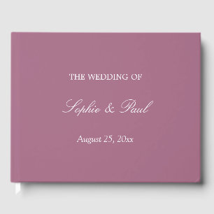 Elegant Mauve Bröllop Guest Bok