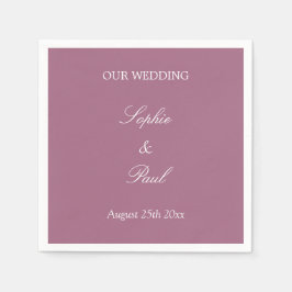 Elegant Mauve Bröllop Napkins Pappersservett