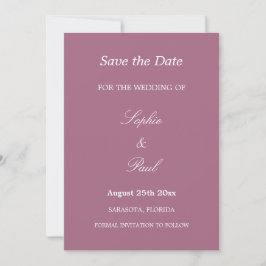 Elegant Mauve Bröllop spara datum Datumet
