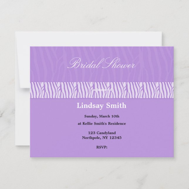 Elegant mauve bröllopsdusch-inbjudan inbjudningar (Framsida)