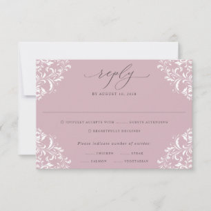 Elegant Mauve Dusty Ro Vintage Classic Bröllop OSA Kort