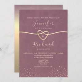 Elegant Mauve Lila bröllopsinbjudan Inbjudningar