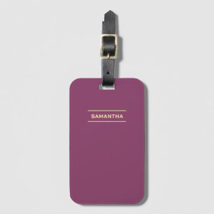 Elegant Mauve med Namn Bagagebricka